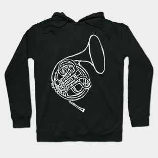 Minimal Brass Vintage French Horn Hoodie